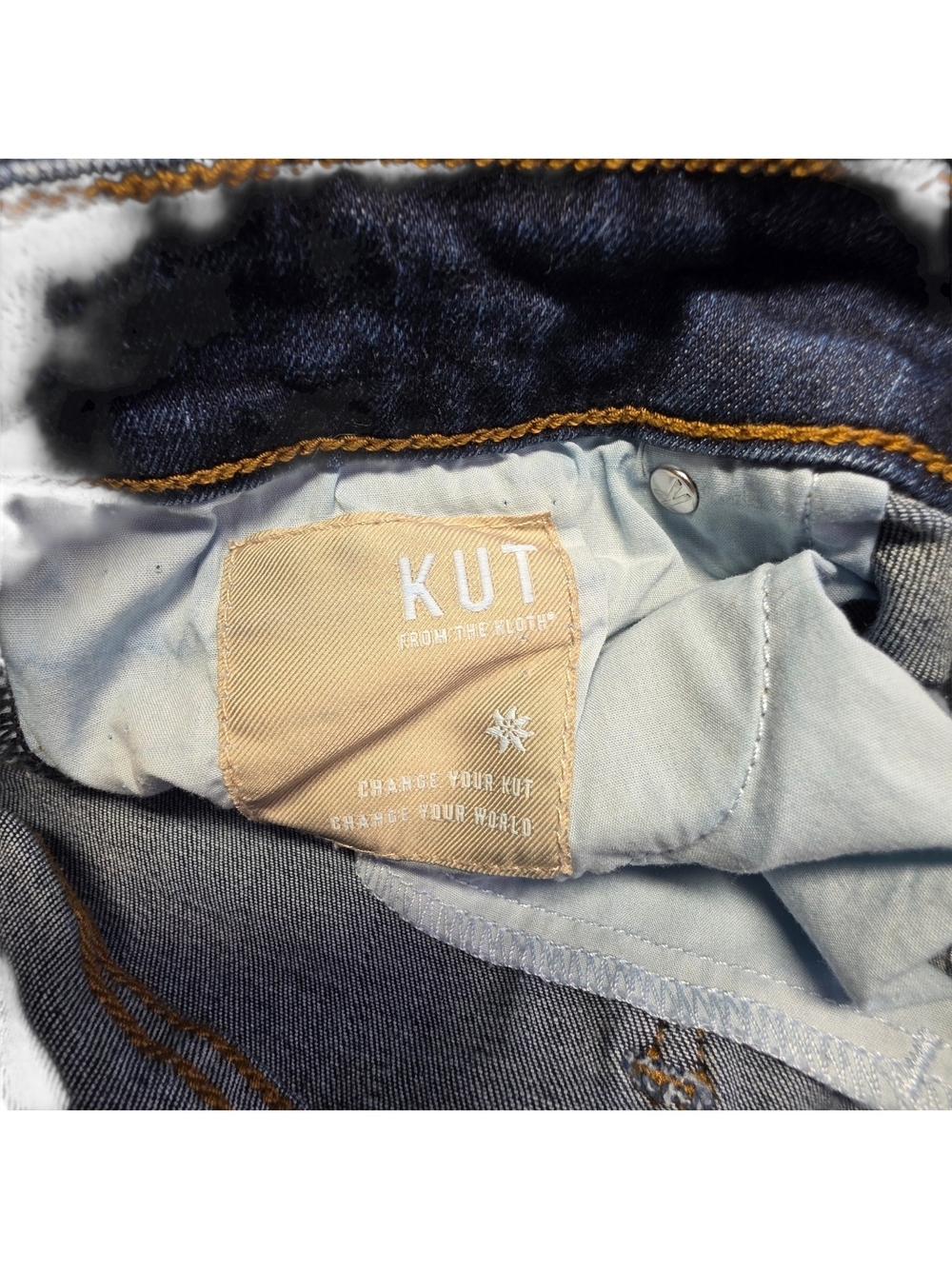 KUT from the Kloth Catherine Boyfriend Jeans Dark Wash Stretch Blue Size 12 - Picture 6 of 11